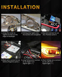 1 x RAW Customer Returns Qasim 60cm Sequential LED Strips APP Bluetooth Control RGB Multi Color Headlight 24 Inch LED Daytime Running Lights Flexible DRL Tube Strip 12V 2-Pack - RRP £28.99