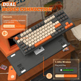 1 x RAW Customer Returns LexonElec M88 Wireless Mechanical Keyboard,87 Keys QWERTY Layout TKL Hot Swappable Keyboard, Bluetooth 2.4Ghz Dual Mode 2-in-1 Receiver,Retro PBT Keycaps Linear Red Switch for PC MAC Tablet-Twilight - RRP £35.99