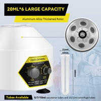 1 x RAW Customer Returns CGOLDENWALL Lab Centrifuge 6 20ml with Transparent Lid, 4000rpm Speed, 60min Timer, 1790xg RCF for Separation of Samples Qualitative Analysis 5 7 10ml Vacutainer 10 15ml Centrifuge Tubes Available - RRP £115.0