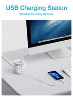 7 x RAW Customer Returns Cube Extension Lead 5M with USB Slots, Chiefox 4 Way Plug Extension Cable with 3 USB Ports 5V 2.4A , Desk Extension Cord Socket with Switch, UK Power strip for Deck Home Office Travel Room - RRP £153.93