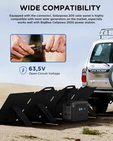 1 x RAW Customer Returns  IP68 Waterproof BigBlue 200W Portable ETFE Solar Panels with Connector, 52.8V SolarPowa 200 Solar Charger with Kickstands for Camping, RV Fast Charge Cellpowa 2500 and Other Brand Power Station - RRP £199.99