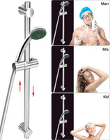 1 x RAW Customer Returns QWORK 26 Inch Adjustable Shower Riser Rail with Sliding Shower Head Bracket, 304 Stainless Steel Brushed Finish Shower Rail Kit 66 cm  - RRP £20.38