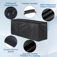 1 x RAW Customer Returns GARPROVM Garden Cushion Storage Bag, 420D Oxford Fabric Garden Furniture Cushion Storage Bag Outdoor Cushion Storage Bags with Handle Zipper Storage Bag for Outdoor Cushions 125x40x55 cm, Black  - RRP £13.58