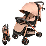 1 x RAW Customer Returns Polegas Baby Pushchair, Lightweight Foldable Stroller, Pram with Extra-Large Hood,Mosquito Net, Five-Point Harness, Upgraded Wheels, Suitable from Birth to Approx. 3 Years 0-15 kg  - RRP £94.99