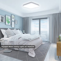 1 x RAW Customer Returns ASHUAQI LED Ceiling Light, 36W 6500K Daylight White Ceiling Lights, 3240LM Square Ceiling Lights for Kitchen, Bedroom, Hallway, Toilet, Porch, Lounge, Laundry, Dining Room, Balcony, Utility Room - RRP £19.99