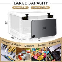 1 x RAW Customer Returns Lalifebuss Large Lockable Storage Box, Combination Lock Box for Personal Items Office Locker School Medicine Snacks Phone Jail Electronic Home - RRP £36.99