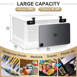 1 x RAW Customer Returns Lalifebuss Large Lockable Storage Box, Combination Lock Box for Personal Items Office Locker School Medicine Snacks Phone Jail Electronic Home - RRP £36.99