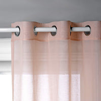 3 x RAW Customer Returns Singinglory Pink Voile Curtains Set of 2 with Tiebacks, Blush Pink Sheer Net Solid Transparent Window Drop Pink,52X90  - RRP £65.94