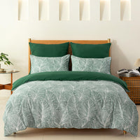 1 x RAW Customer Returns Tokokimo Emerald Green Duvet Cover King Size Bedding Sets Tropical Leaves Pattern, Soft Microfiber Summer Duvet Cover Sets 230x220 cm with 2 Pillowcases for Bed, Green Tropical - RRP £23.99