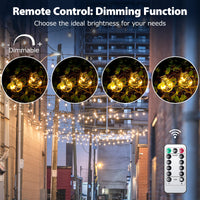 1 x RAW Customer Returns DSLebeen Festoon Lights Outdoor Battery Powered 9m 30ft Waterproof Battery Fairy Lights 12pcs A60 Large LED String Bulb Light with Remote Control Decorative Lighting for Garden, Patio, Christmas - RRP £25.99