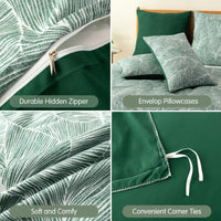 1 x RAW Customer Returns Tokokimo Emerald Green Duvet Cover King Size Bedding Sets Tropical Leaves Pattern, Soft Microfiber Summer Duvet Cover Sets 230x220 cm with 2 Pillowcases for Bed, Green Tropical - RRP £23.99