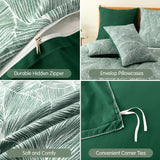 1 x RAW Customer Returns Tokokimo Emerald Green Duvet Cover King Size Bedding Sets Tropical Leaves Pattern, Soft Microfiber Summer Duvet Cover Sets 230x220 cm with 2 Pillowcases for Bed, Green Tropical - RRP £23.99