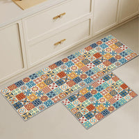 1 x RAW Customer Returns MIQEBX 2 Pcs Kitchen Rugs and Mats, Anti Fatigue Kitchen Rug Sets,Comfort Floor Mats Washable Non Slip Kitchen Rug Runner for Office Sink Laundry Geometry C, 40x120cm 40x60cm  - RRP £20.99