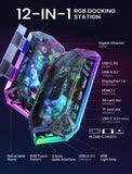 1 x RAW Customer Returns JSAUX RGB Docking Station for Steam Deck OLED ROG Ally Legion Go, 12-in-1 Steam Deck Dock with 4K 120Hz HDMI DisplayPort Gigabit Etherne USB-C 3.2 USB-A 3.2 2.0, Support VRR, ALLM, HDR - HB1201S - RRP £79.99