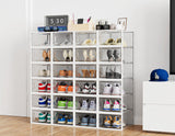 1 x RAW Customer Returns HOMIDEC Shoe Storage Box,12 pcs Stackable Shoe Boxes Clear Plastic Shoe Organizer Shoe Containers with Lids for Women Men,Fit up to UK 9.5,White - RRP £27.98