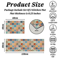 1 x RAW Customer Returns MIQEBX 2 Pcs Kitchen Rugs and Mats, Anti Fatigue Kitchen Rug Sets,Comfort Floor Mats Washable Non Slip Kitchen Rug Runner for Office Sink Laundry Geometry C, 40x120cm 40x60cm  - RRP £20.99