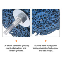 1 x Brand New sourcing map 2pcs Paint Stripping Disc Drill Attachment 4 x 1 2 with 1 4 Shaft Strip Clean Discs for Angle Grinder Clean and Remove Paint Coating Rust, Blue - RRP £13.49