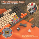 1 x RAW Customer Returns LexonElec M88 Wireless Mechanical Keyboard,87 Keys QWERTY Layout TKL Hot Swappable Keyboard, Bluetooth 2.4Ghz Dual Mode 2-in-1 Receiver,Retro PBT Keycaps Linear Red Switch for PC MAC Tablet-Twilight - RRP £35.99