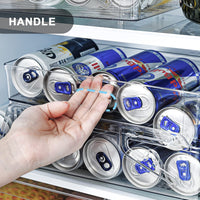 1 x RAW Customer Returns LIVAZIO Rolling Can Dispenser Stackable Fridge Storage Drawer Organiser Can Holder Container Drink Dispenser Organiser for Fridge Drawer Kitchen Cupboard Pantry Countertop Storage Organiser,Large - RRP £19.99