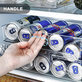 1 x RAW Customer Returns LIVAZIO Rolling Can Dispenser Stackable Fridge Storage Drawer Organiser Can Holder Container Drink Dispenser Organiser for Fridge Drawer Kitchen Cupboard Pantry Countertop Storage Organiser,Large - RRP £19.99