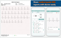 1 x RAW Customer Returns EMAY Bluetooth Portable ECG EKG Monitor for iPhone Android, Mac Windows Wireless Personal ECG Monitor Works with Smartphones Records Rhythm Heart Rate, Gives Instant Detections EMG-20  - RRP £87.9