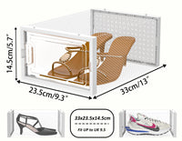 1 x RAW Customer Returns HOMIDEC Shoe Storage Box,12 pcs Stackable Shoe Boxes Clear Plastic Shoe Organizer Shoe Containers with Lids for Women Men,Fit up to UK 9.5,White - RRP £27.98