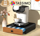 1 x RAW Customer Returns HFHOME Tassimo Pods Holder,64 Capsule Metal Coffee Pod Holder,Bosch Tassimo Stand Pod Storage Drawer, Anti-vibration Design Coffee Station Organizer- Black - RRP £29.99