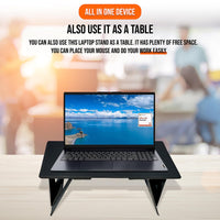 1 x Brand New Solace Portable Foldable Laptop Stand for Desk Adjustable - Sofa Laptop riser and Tablet Holder for Improved Ergonomics with 4 different configurations laptop macbook stand desk riser mount - RRP £12.0