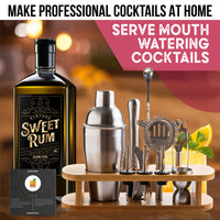 1 x Brand New 550mL Cocktail Shaker Set with Bamboo Stand - 12pc Cocktail Making Set, Cocktail Shakers Bar Shaker Set with Bar Accessories - Perfect Bartender Kit for Home Bar - Great Cocktail Gift Set - Cresimo - RRP £19.95