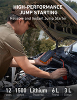 1 x RAW Customer Returns AstroAI S8 Car Battery Booster Jump Starter Power Pack,1500A 12V Portable Car Jump Starter Power Bank for Up to 6.0L Petrol 3.0L Diesel Engines, With Smart Jumper and LED Torch - RRP £53.99