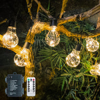 1 x RAW Customer Returns DSLebeen Festoon Lights Outdoor Battery Powered 9m 30ft Waterproof Battery Fairy Lights 12pcs A60 Large LED String Bulb Light with Remote Control Decorative Lighting for Garden, Patio, Christmas - RRP £25.99