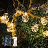 1 x RAW Customer Returns DSLebeen Festoon Lights Outdoor Battery Powered 9m 30ft Waterproof Battery Fairy Lights 12pcs A60 Large LED String Bulb Light with Remote Control Decorative Lighting for Garden, Patio, Christmas - RRP £25.99