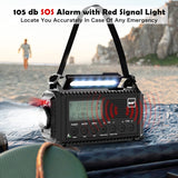 1 x RAW Customer Returns Dab Wind Up Radio, 5000 mAh Solar Powered Emergency Radio with SOS Alarm, Hand Crank Radio with USB Phone Charger, Portable Dab Radio with Flashlight, Headphone Jack and Dual Alarm for Camping - RRP £43.73