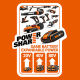 1 x RAW Customer Returns WORX 40V Cordless 34cm Lawn Mower WG779E with 2 x 2.5Ah Batteries Dual Port Charger, Cutting Height 20-70mm Powershare 30L Grass Bag Cutting Width Up to 280m  - RRP £279.99
