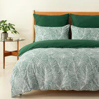 1 x RAW Customer Returns Tokokimo Emerald Green Duvet Cover King Size Bedding Sets Tropical Leaves Pattern, Soft Microfiber Summer Duvet Cover Sets 230x220 cm with 2 Pillowcases for Bed, Green Tropical - RRP £23.99