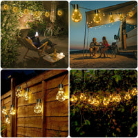 1 x RAW Customer Returns DSLebeen Festoon Lights Outdoor Battery Powered 9m 30ft Waterproof Battery Fairy Lights 12pcs A60 Large LED String Bulb Light with Remote Control Decorative Lighting for Garden, Patio, Christmas - RRP £25.99