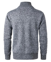 1 x Brand New KTWOLEN Mens Fleece Lined Cardigans Classic Full Zip Sweater Stand Collar Jumper Casual Knitted Jackets Long Sleeve Knitwear Winter Warm Coat, Charcoal, XXL - RRP £35.99