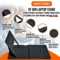 1 x Brand New Solace Portable Foldable Laptop Stand for Desk Adjustable - Sofa Laptop riser and Tablet Holder for Improved Ergonomics with 4 different configurations laptop macbook stand desk riser mount - RRP £12.0