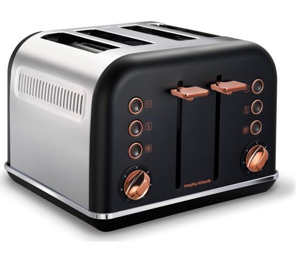 1 x RAW Customer Returns MORPHY RICHARDS Accents 242104 4-Slice Toaster - Black & Rose Gold - RRP £79.99