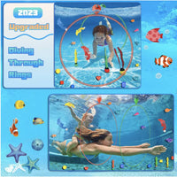 33 x Brand New Fox Bunny 24-Piece Diving Pool Toys Set - Swim Through Rings, Seaweed, Diamonds, and Dolphins - Perfect for Summer Fun and Swim Training for Kids and Adults - RRP £528